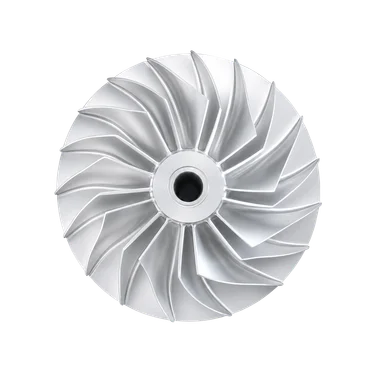 葉輪加工後:每片葉面呈均勻亮銀鏡面